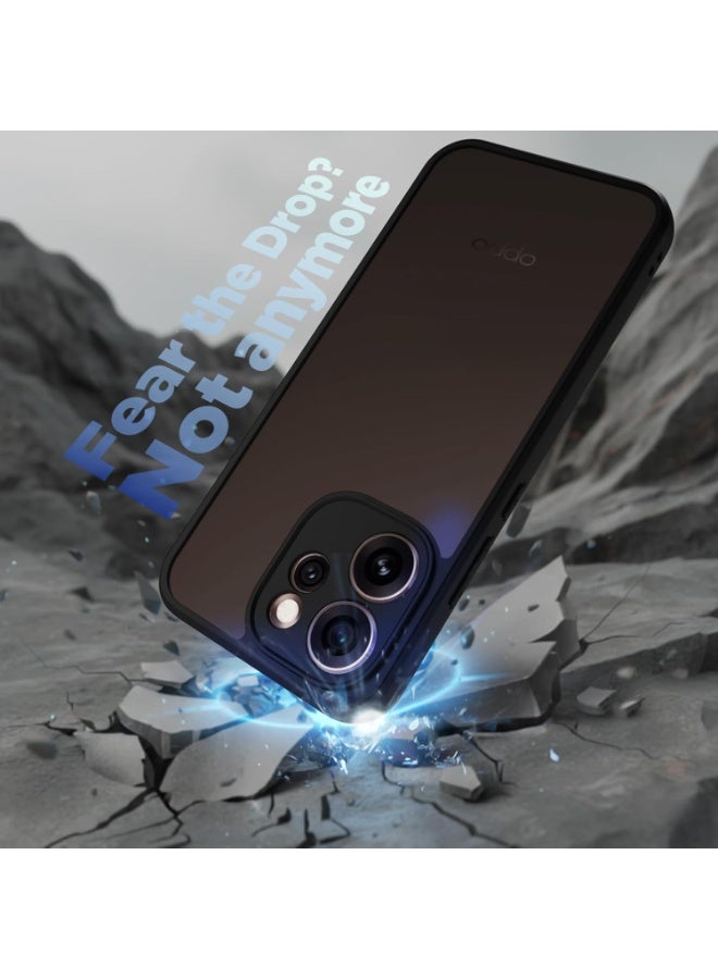 Case Cover Shockproof Hard PC Back Soft TPU Frame Matte Black Slim Protective Cover Compatible with  Oppo Reno 15 Pro Max ( Black) - Image 4